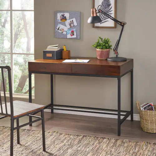 Wooden Desk with Drawers