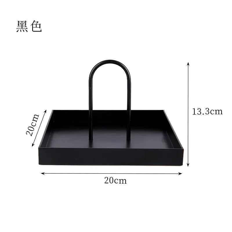 Nordic Modern Handle Tray – Round, Storage & Decor