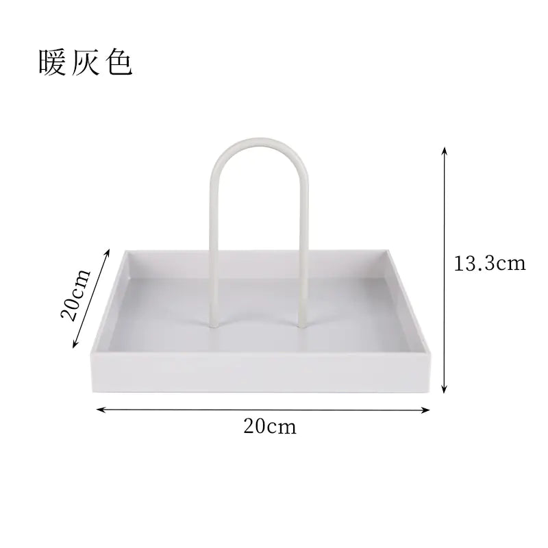 Nordic Modern Handle Tray – Round, Storage & Decor