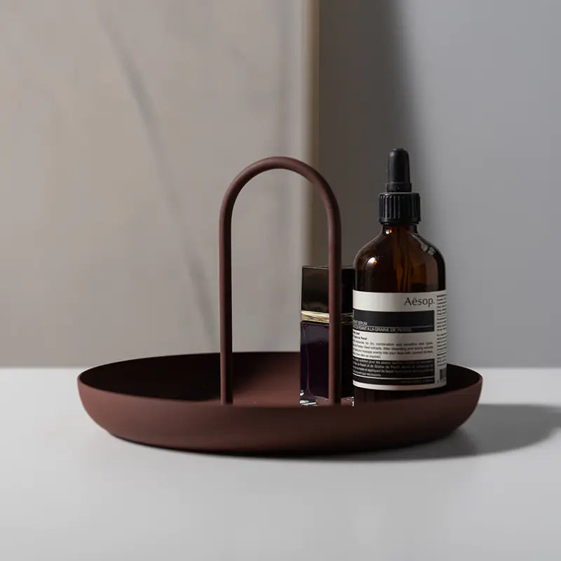 Nordic Modern Handle Tray – Round, Storage & Decor