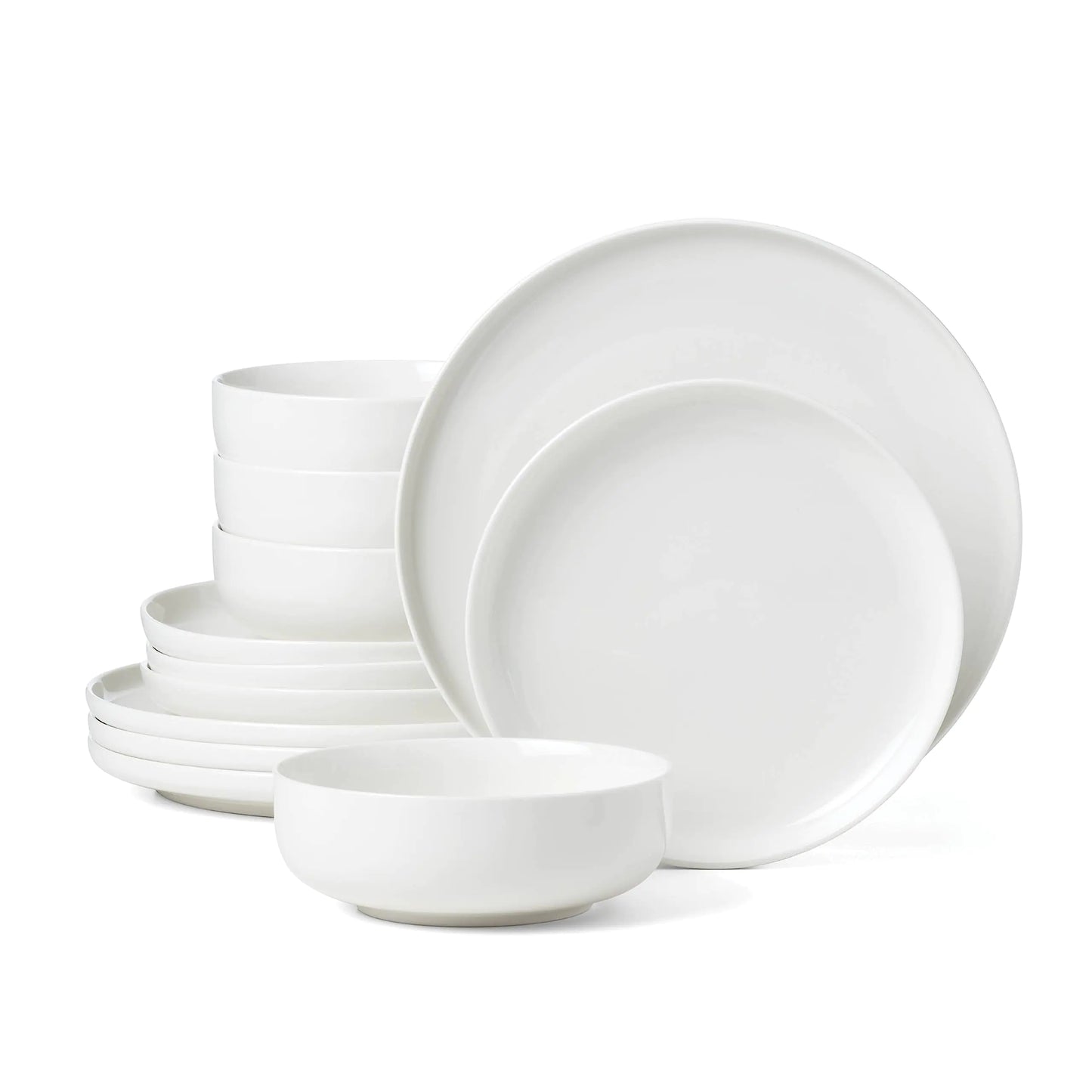 White 24 Seven Piece Dinnerware Set 12 Count