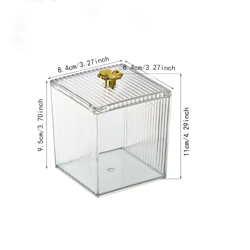 Cosmetic Cotton Swab Storage Box – With Lid