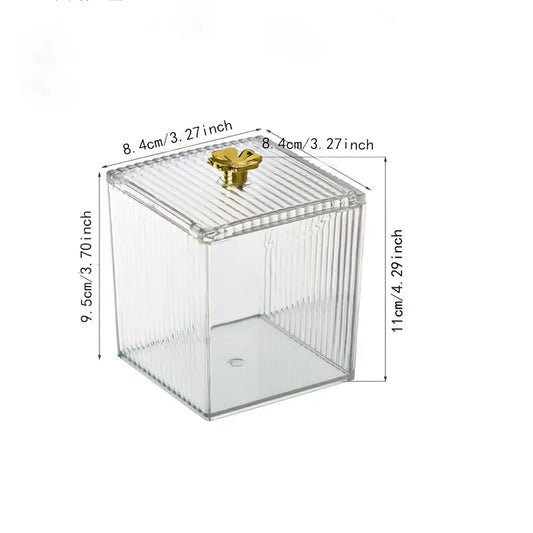Cosmetic Cotton Swab Storage Box – With Lid