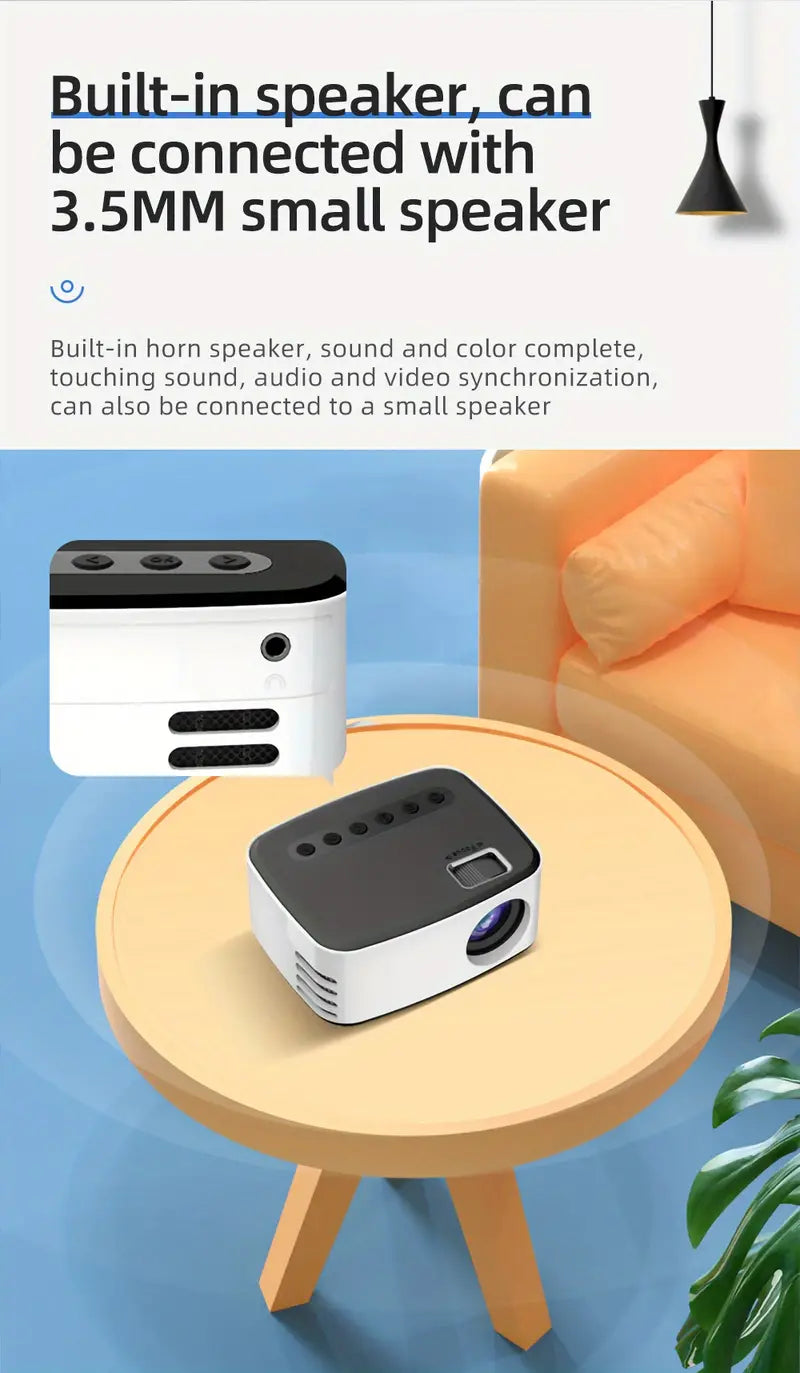 Wireless Mini Projector – Portable for Outdoor or Dorm Use