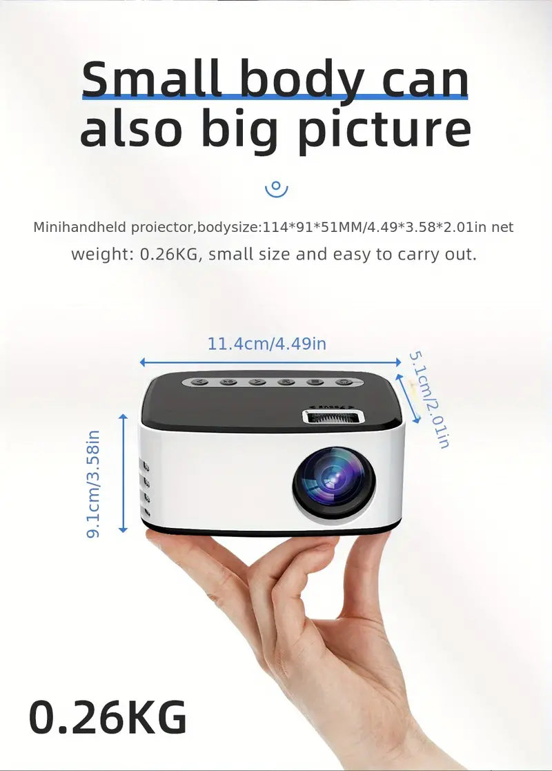Wireless Mini Projector – Portable for Outdoor or Dorm Use