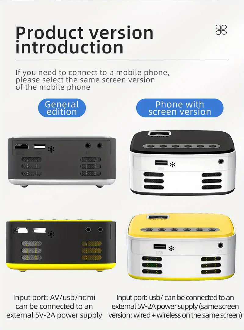 Wireless Mini Projector – Portable for Outdoor or Dorm Use