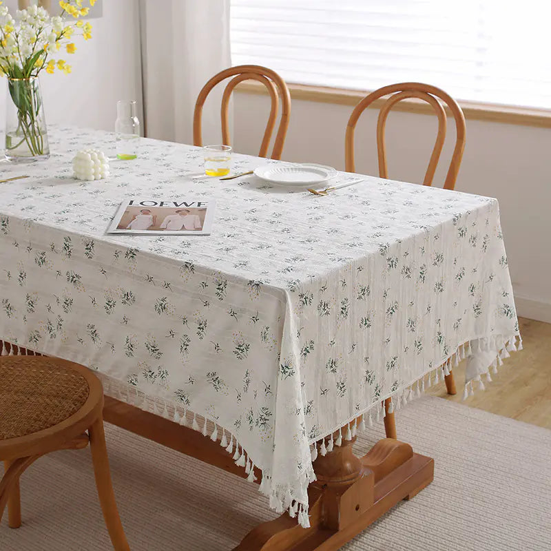 Cotton Linen Table Cover – Floral Pattern