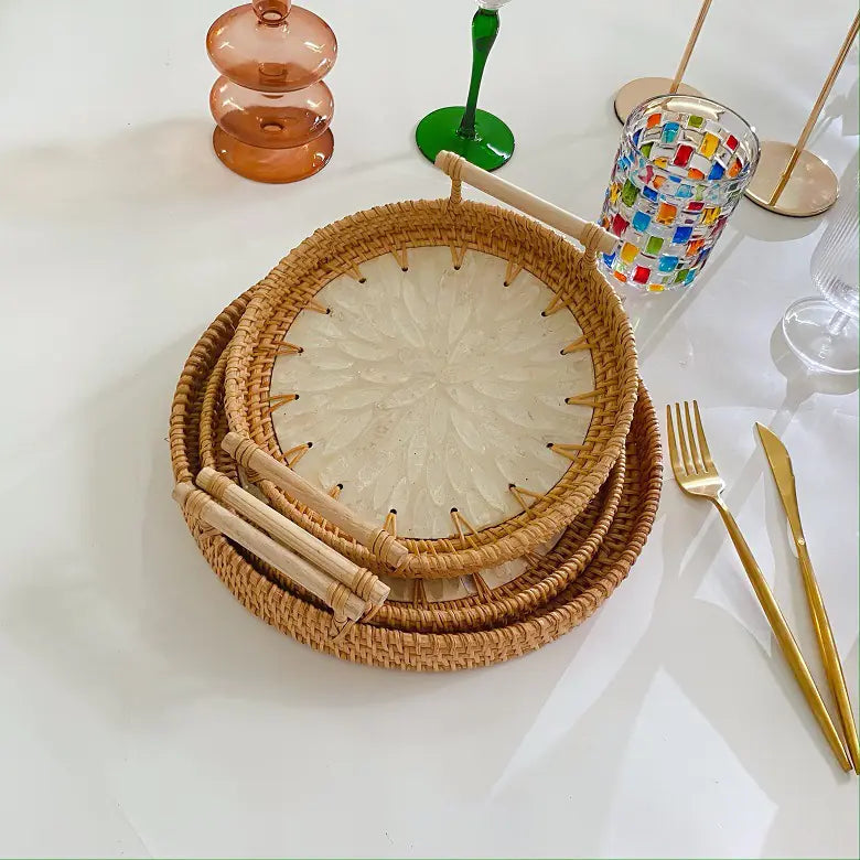 Vietnamese Woven Rattan Basket – Snack Storage (Small)