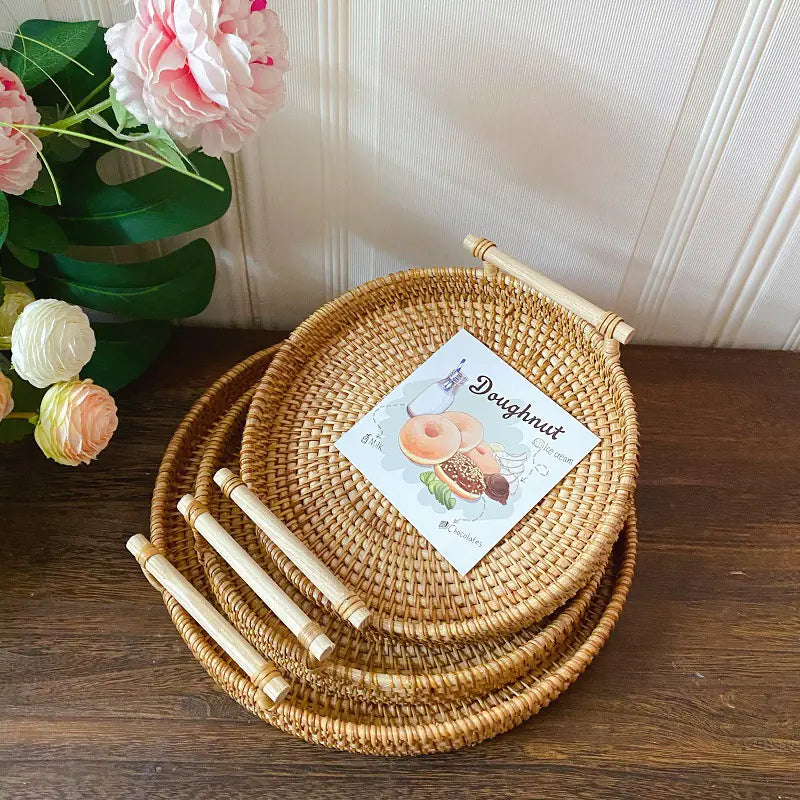 Vietnamese Woven Rattan Basket – Snack Storage (Small)