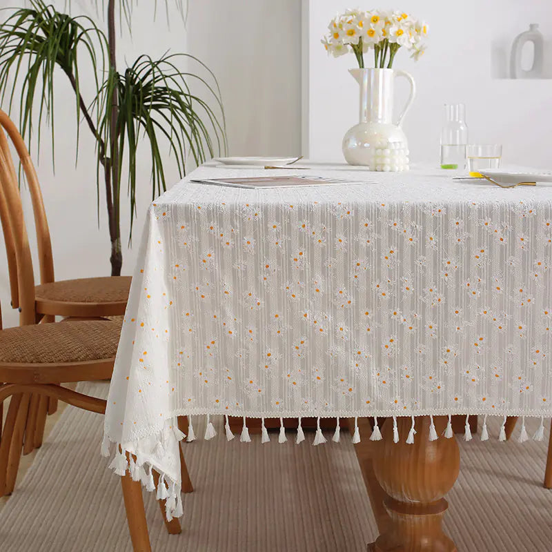 Cotton Linen Table Cover – Floral Pattern