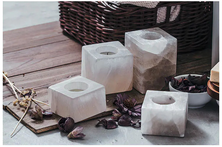 Candle Holder – Aromatherapy Design with Sugar Rock Accent