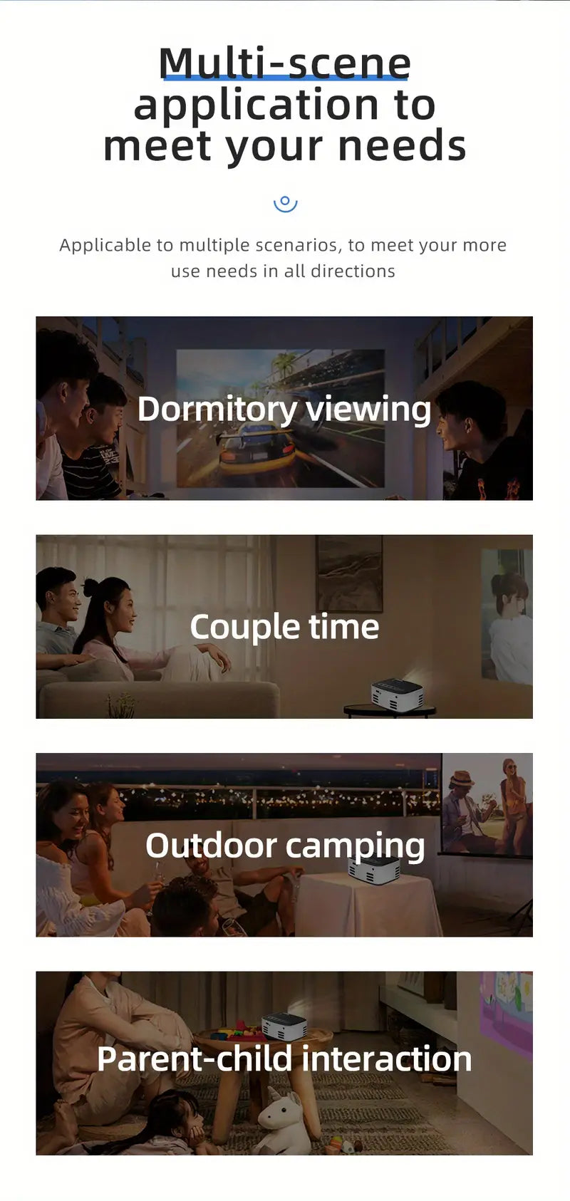 Wireless Mini Projector – Portable for Outdoor or Dorm Use