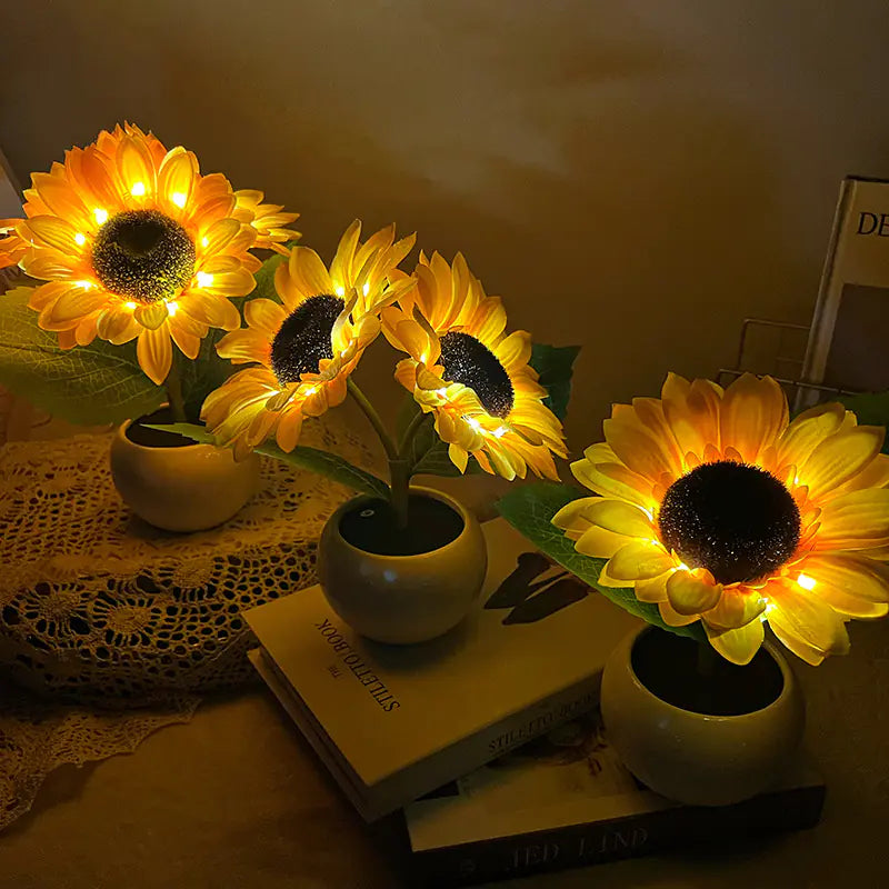 Sunflower Touch Night Light – LED Rechargeable Bouquet