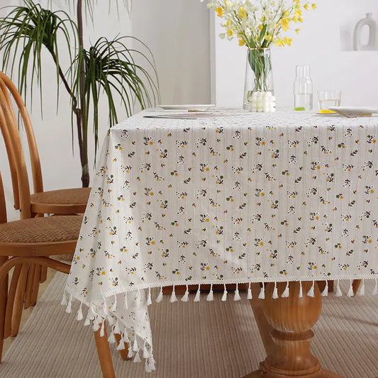Cotton Linen Table Cover – Floral Pattern