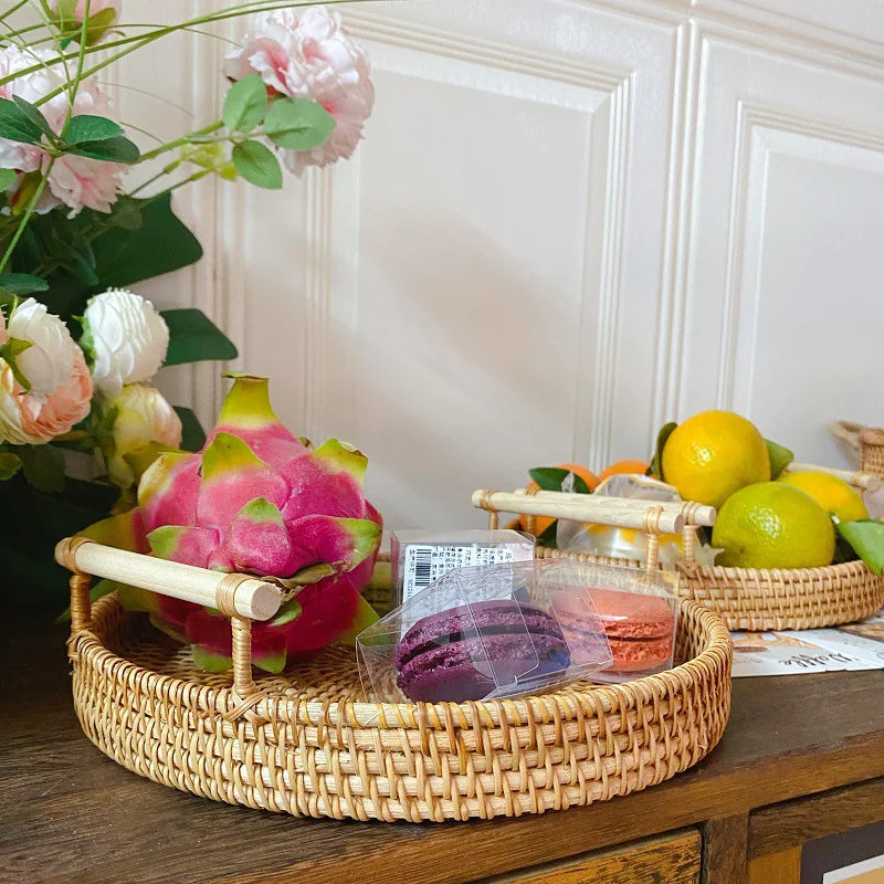 Vietnamese Woven Rattan Basket – Snack Storage (Small)