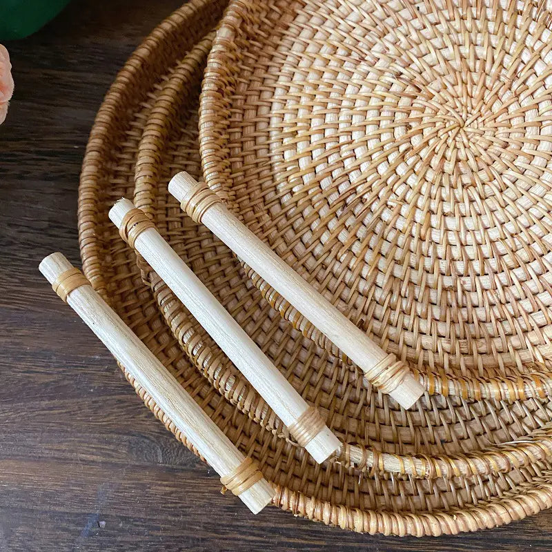 Vietnamese Woven Rattan Basket – Snack Storage (Small)