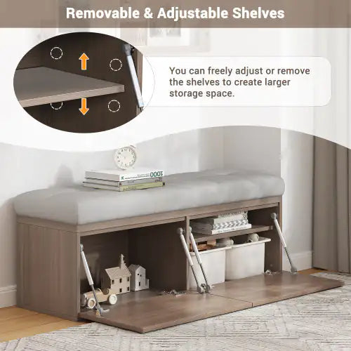 49-Inch Storage Locker Footstool – Multi-Use
