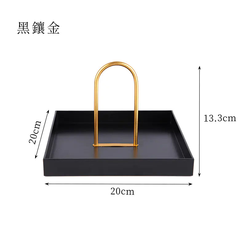 Nordic Modern Handle Tray – Round, Storage & Decor