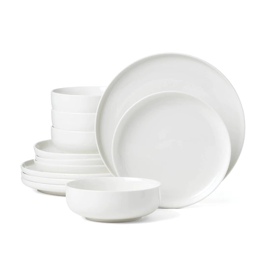 White 24 Seven Piece Dinnerware Set 12 Count