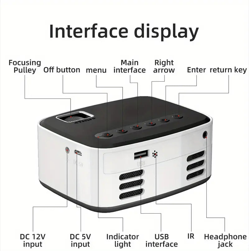 Wireless Mini Projector – Portable for Outdoor or Dorm Use
