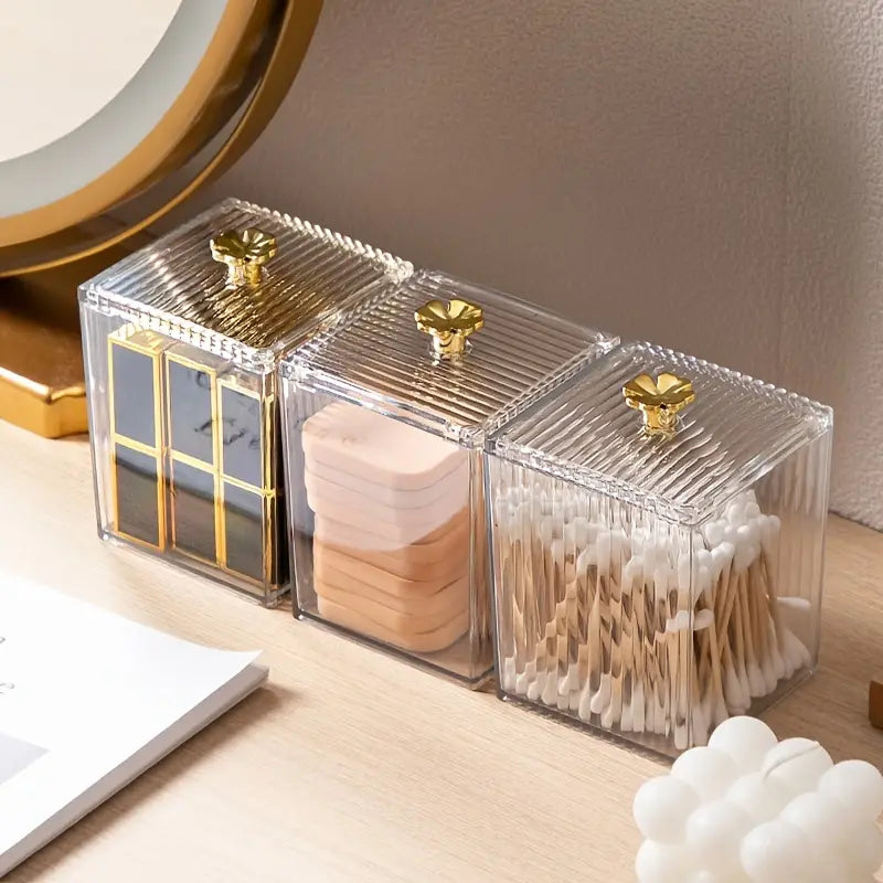 Cosmetic Cotton Swab Storage Box – With Lid