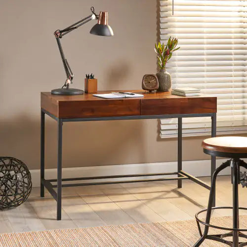 Wooden Desk with Drawers