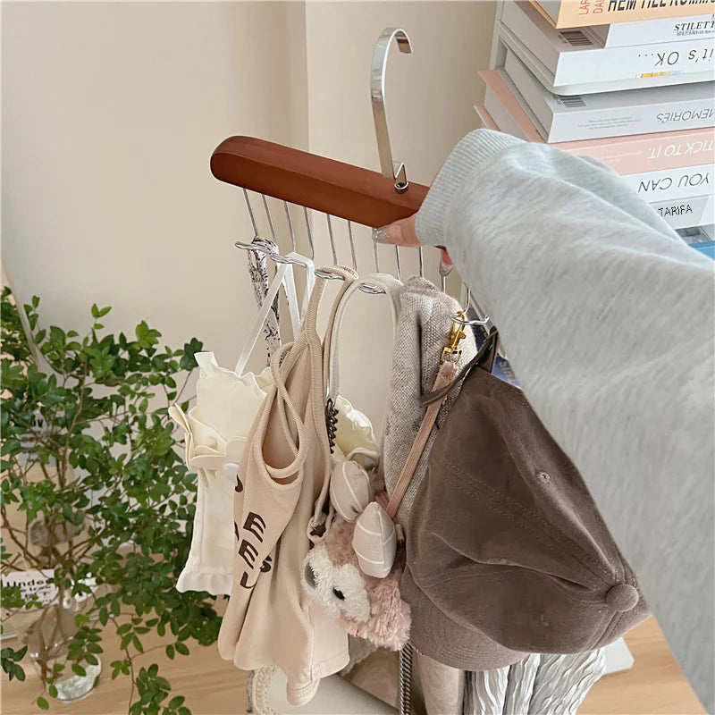 Wooden Multi-Functional Hanger – For Home and Dorm Use