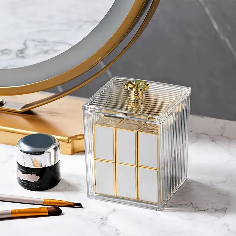 Cosmetic Cotton Swab Storage Box – With Lid
