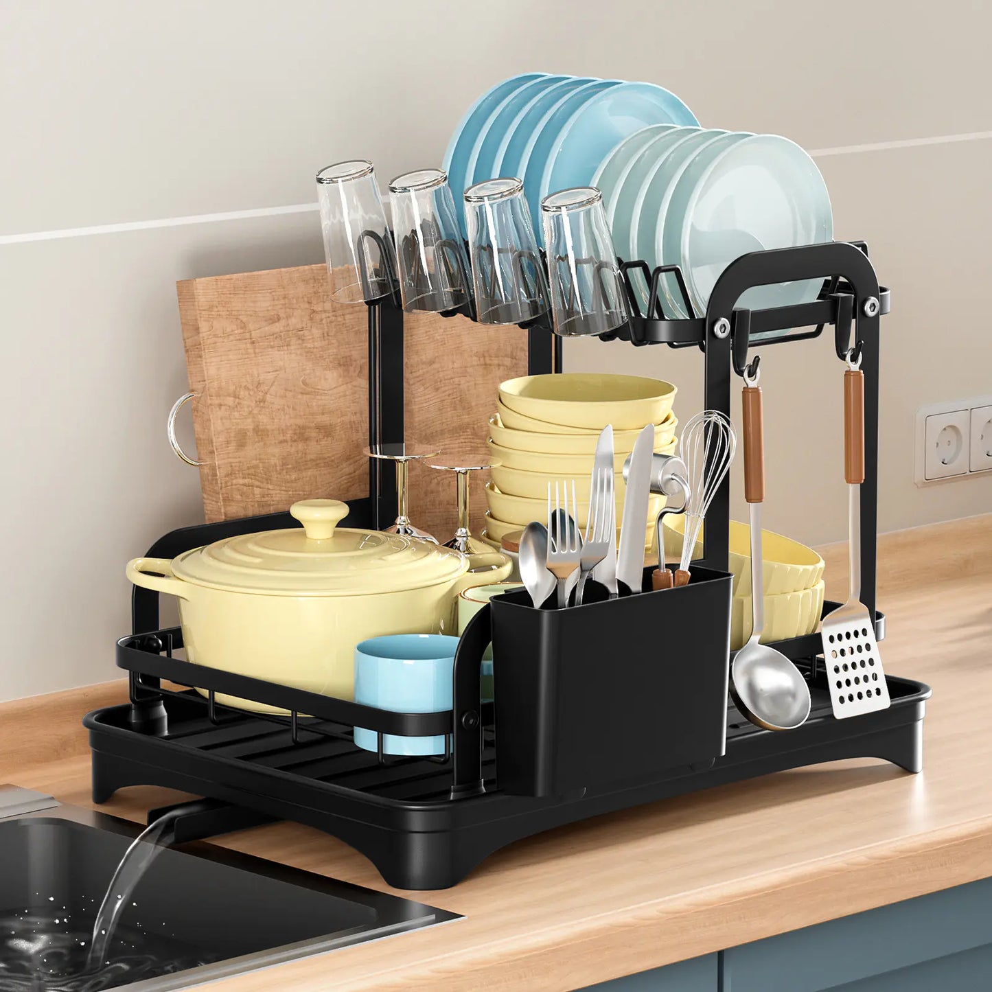 Narrow Kitchen Storage Rack – For Dorm Bowls & Plates