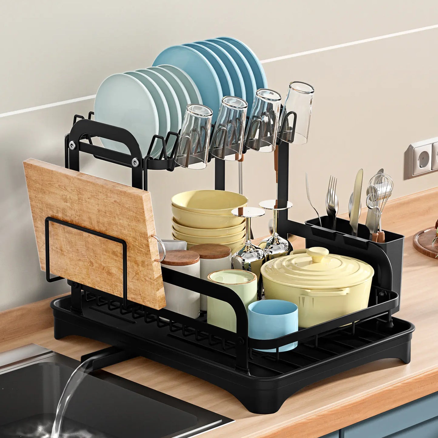 Narrow Kitchen Storage Rack – For Dorm Bowls & Plates