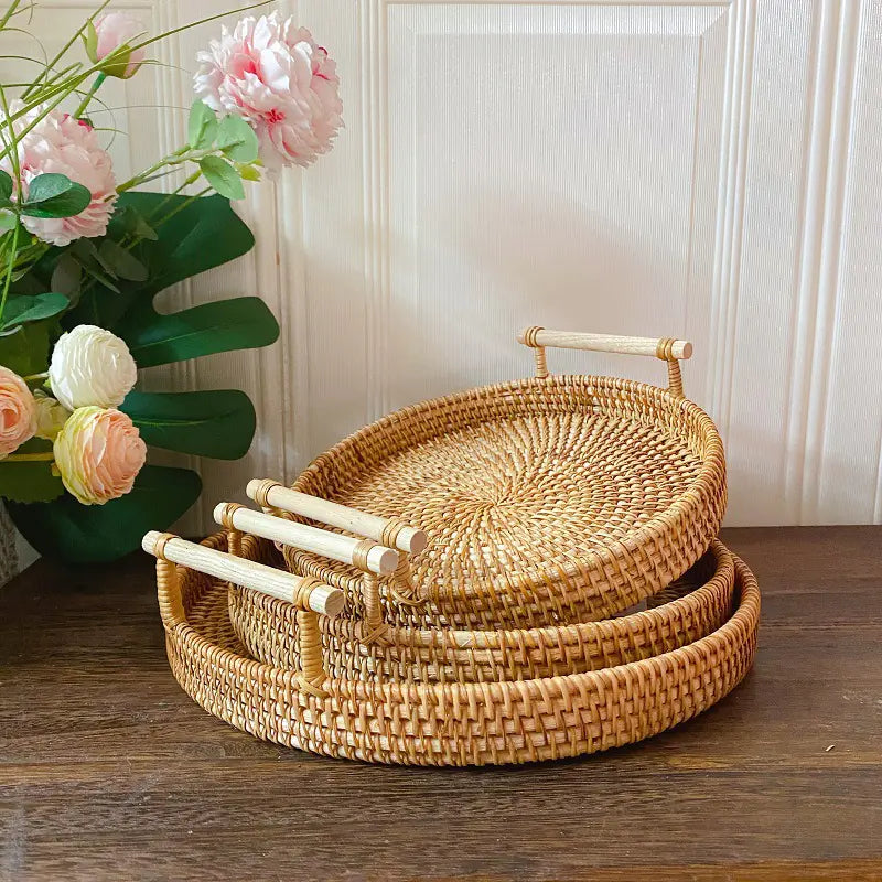 Vietnamese Woven Rattan Basket – Snack Storage (Small)