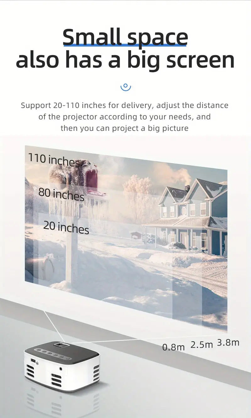 Wireless Mini Projector – Portable for Outdoor or Dorm Use