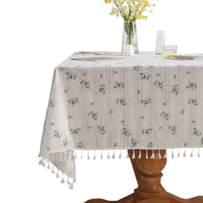 Cotton Linen Table Cover – Floral Pattern