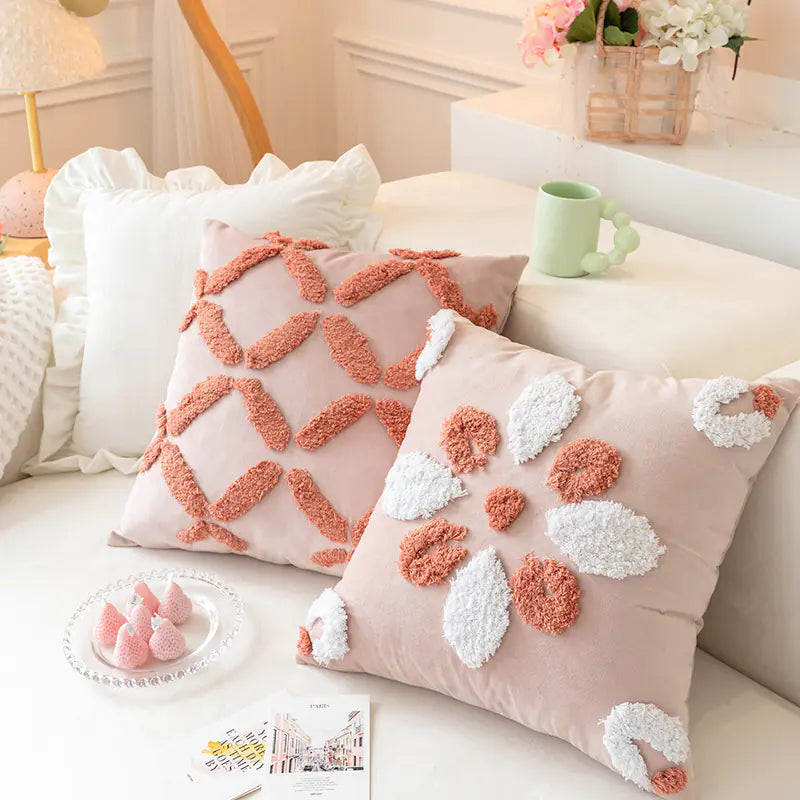 Nordic Tufted Pillowcase – 3D Textured Design