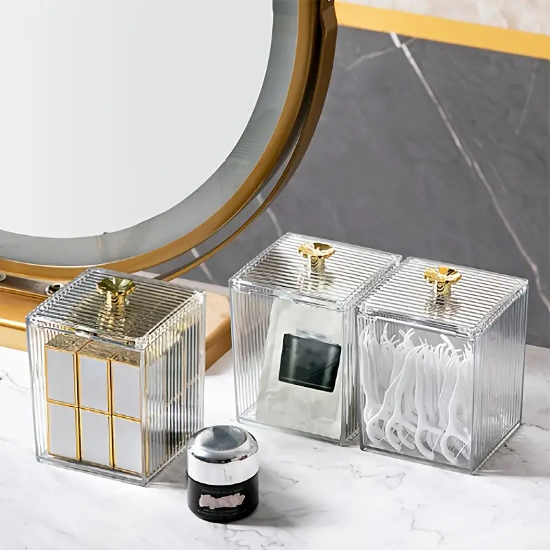 Cosmetic Cotton Swab Storage Box – With Lid