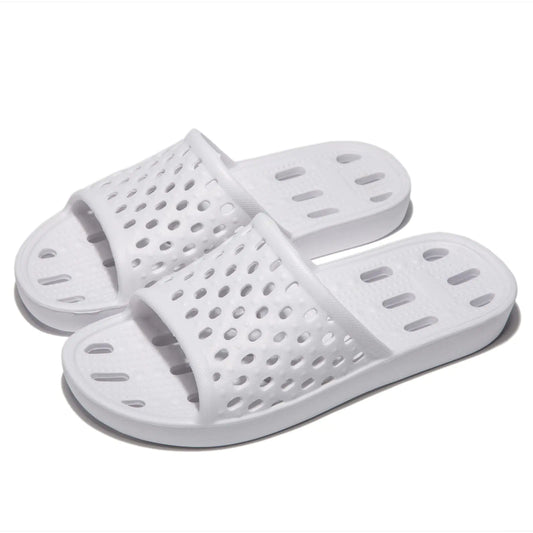 Shower Sandals – Durable Rubber, College Dorm Use (Women’s 6 / Men’s 4, White)